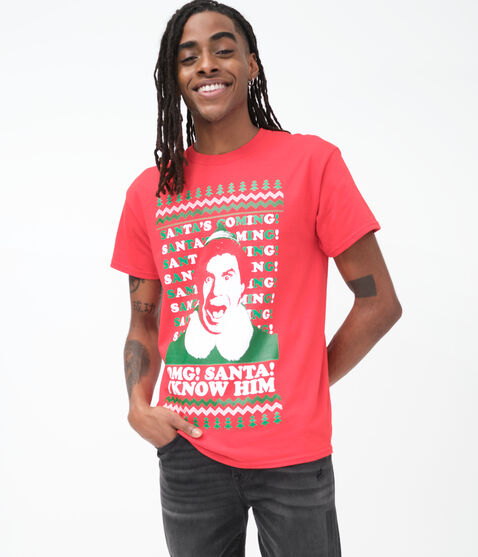 Elf Santa's Coming Graphic Tee Elf Santa's Coming Graphic Tee