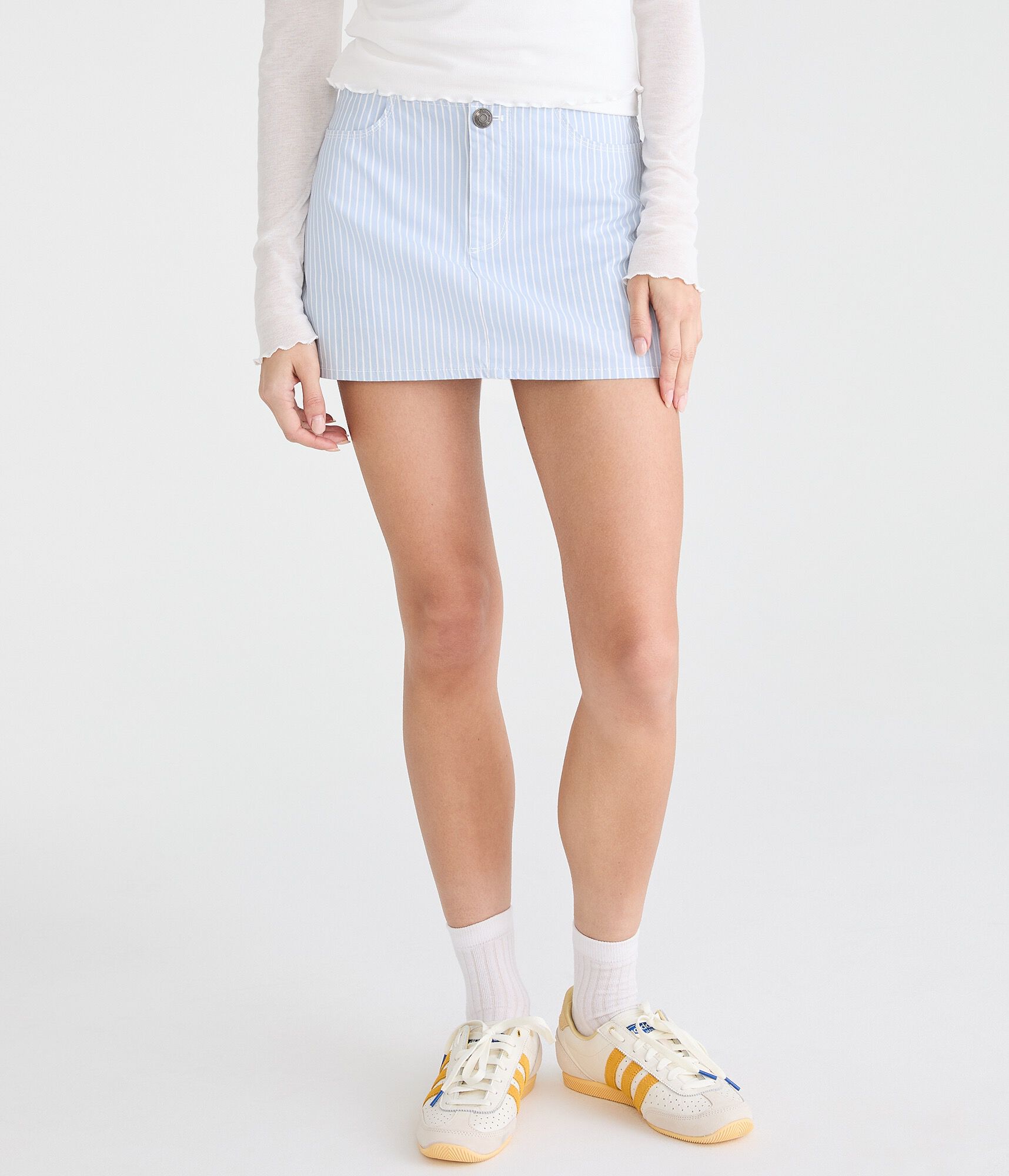 Striped Low-Rise Mini Skirt