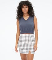 Solid Cropped Sweater Vest