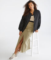 Oversized Sherpa-Lined Bomber Jacket