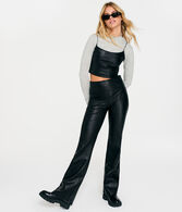 High-Rise Faux Leather Flare Legging