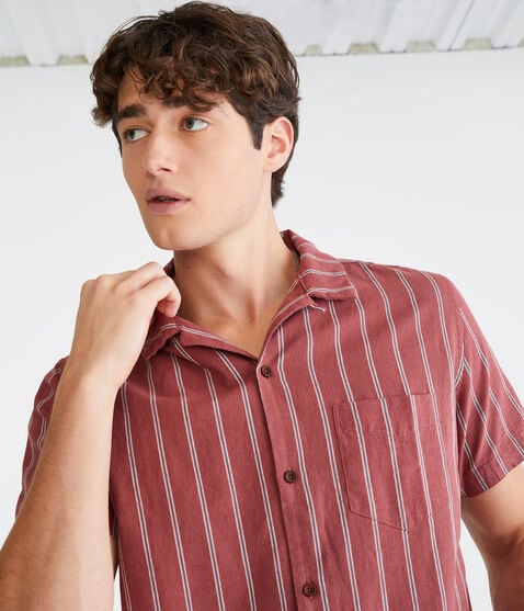 Vertical Stripe Hemp Oxford Shirt Vertical Stripe Hemp Oxford Shirt