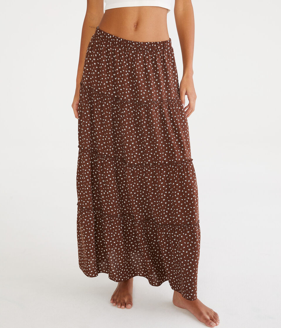 Floral Tiered Maxi Skirt