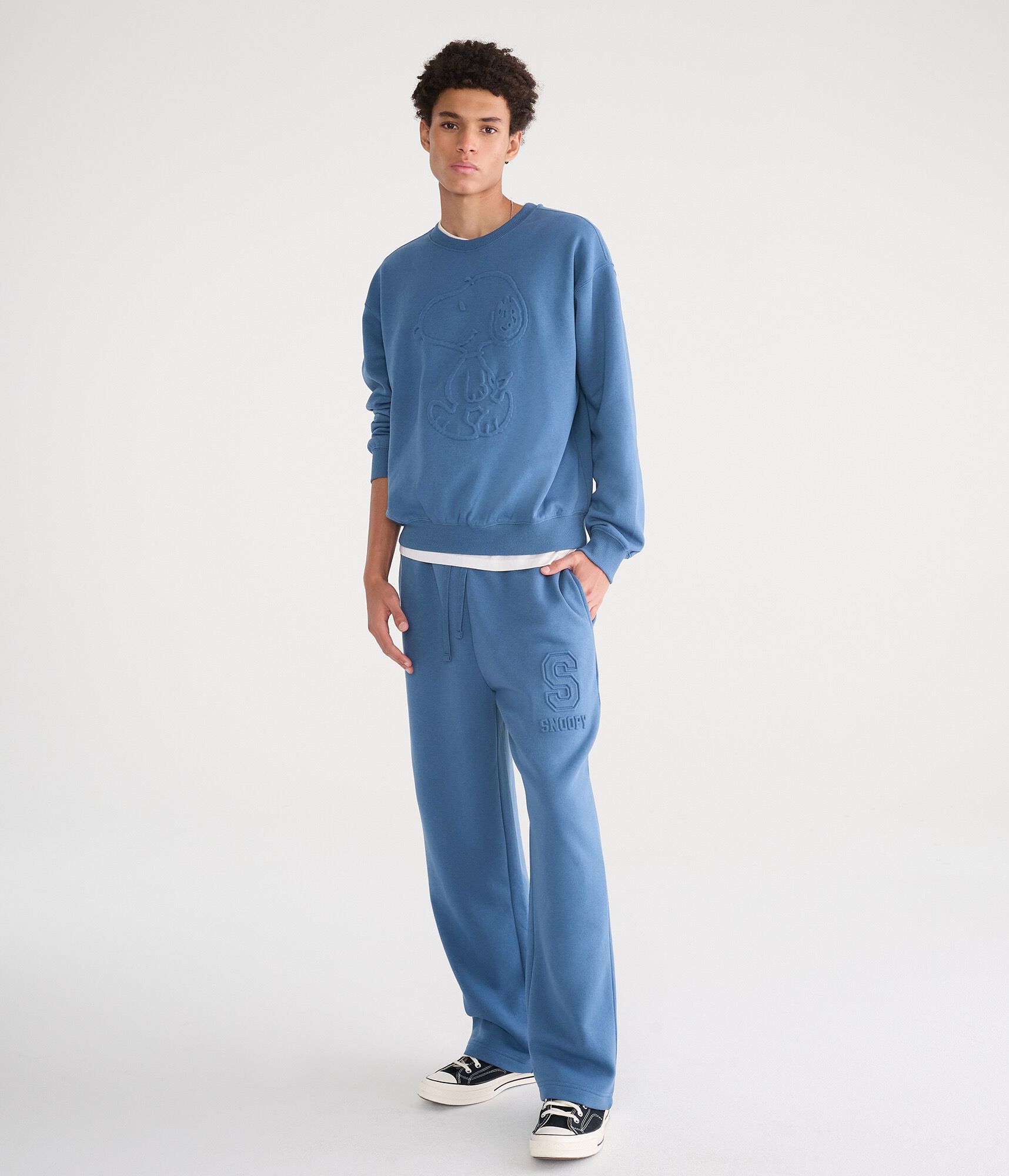 Embossed Snoopy Baggy Sweatpants
