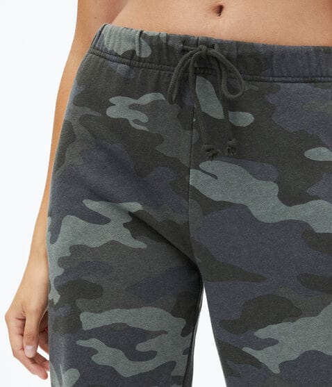 Camo Slouchy High-Rise Cinched Sweatpants***