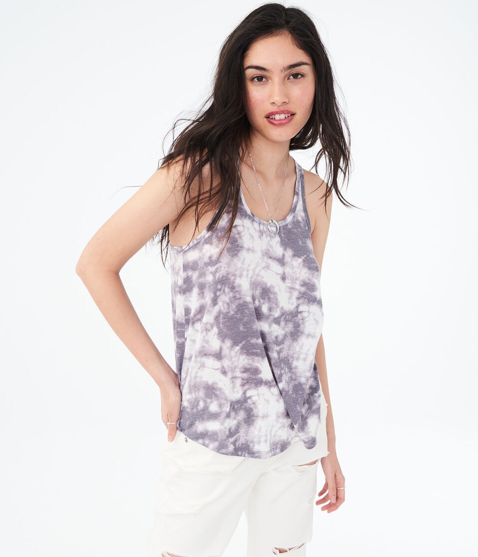 LLD Tie-Dye Lace-Up Racerback Tank
