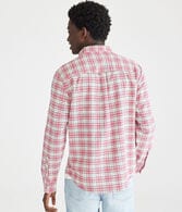 Long Sleeve Relaxed Plaid Oxford Shirt