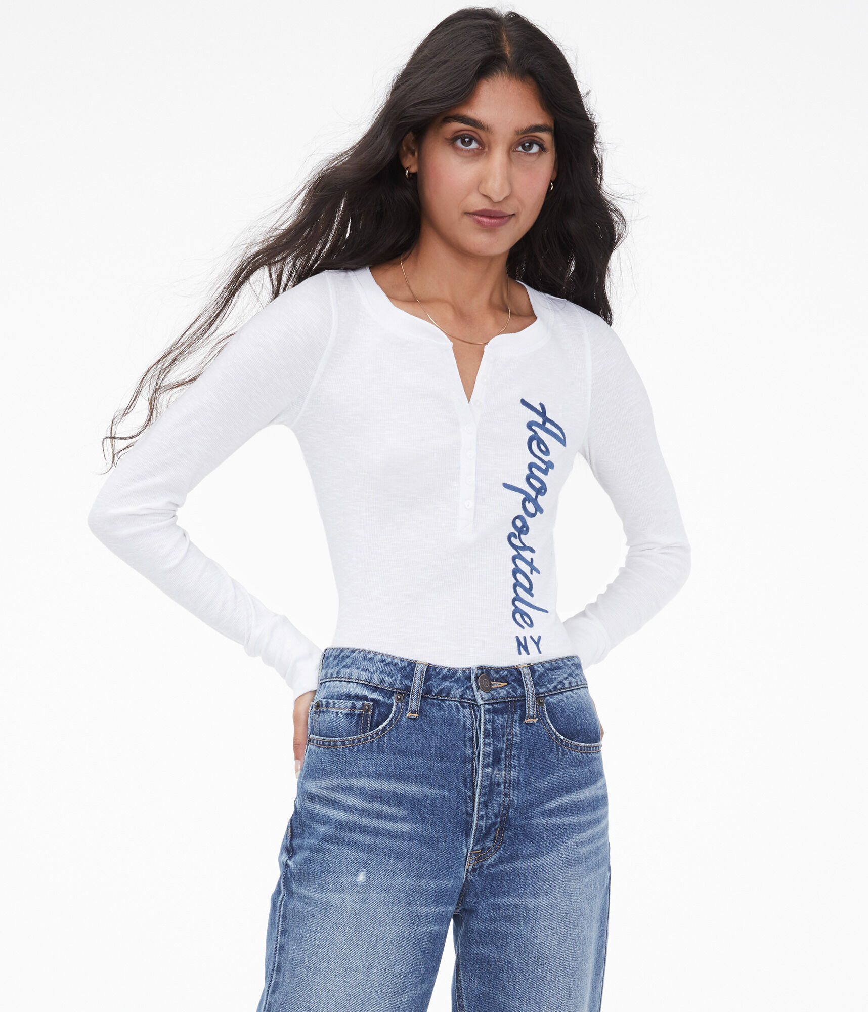 Vertical Aeropostale Graphic Henley