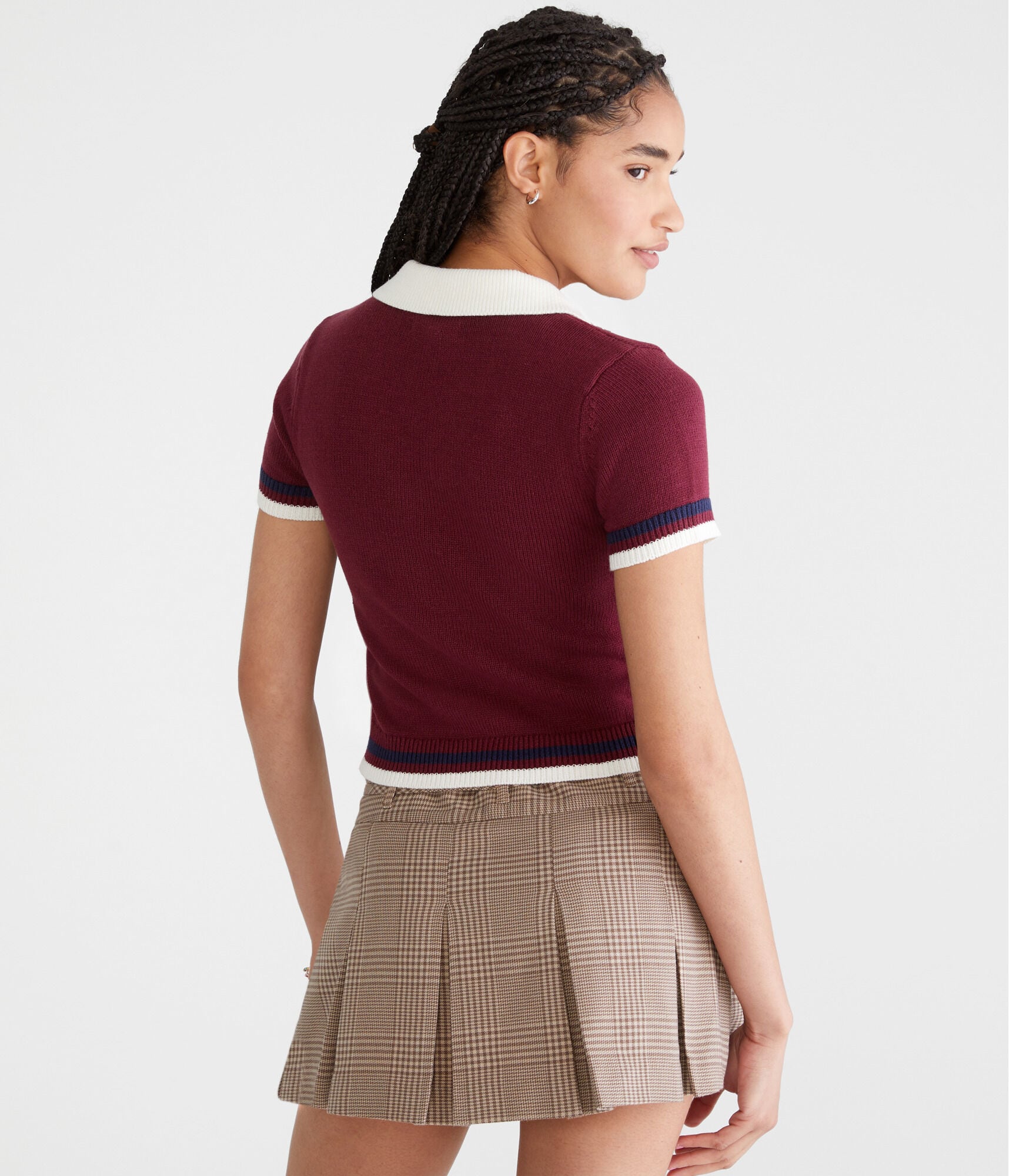 New York Cropped Graphic Sweater Polo