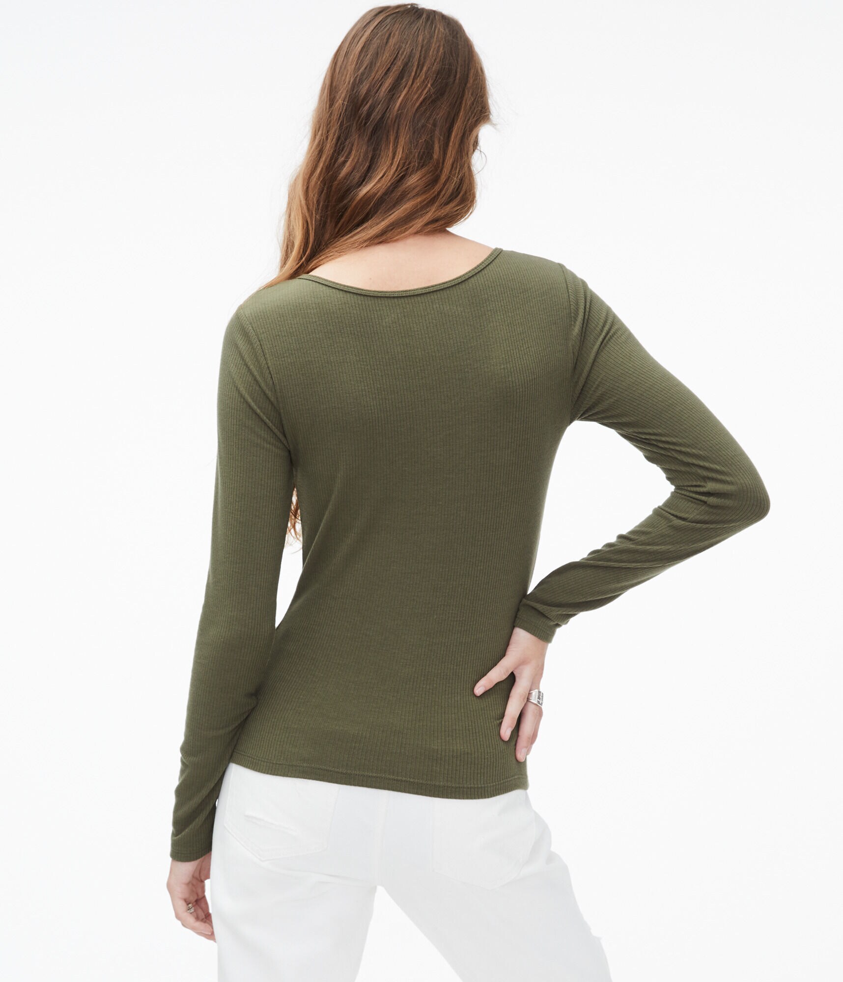 Long Sleeve Seriously Soft Strappy Keyhole Bodycon Top