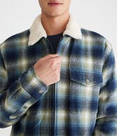 Plaid Sherpa-Lined Full-Zip Flannel Shacket