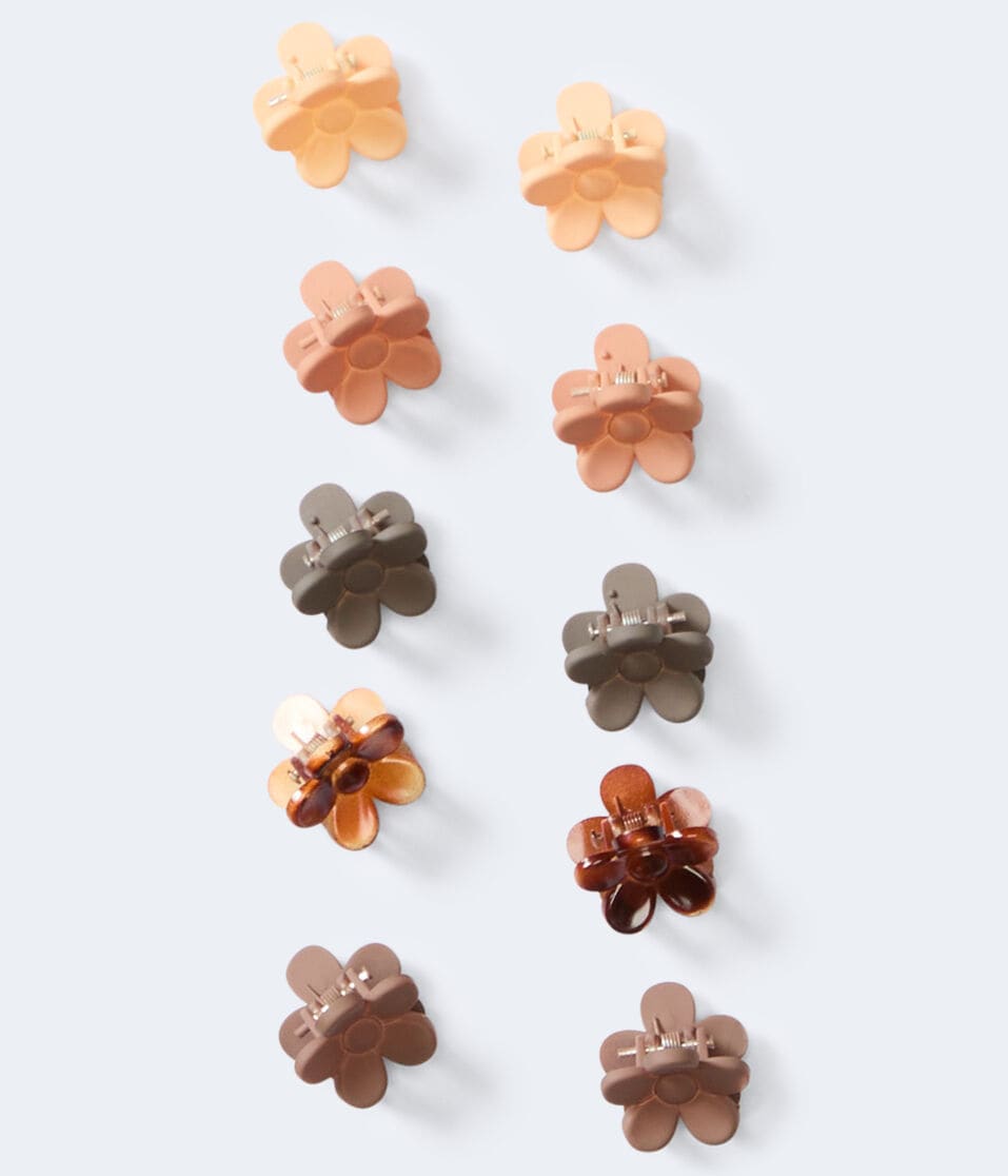 Small Matte Flower Claw Hair Clip 10-Pack