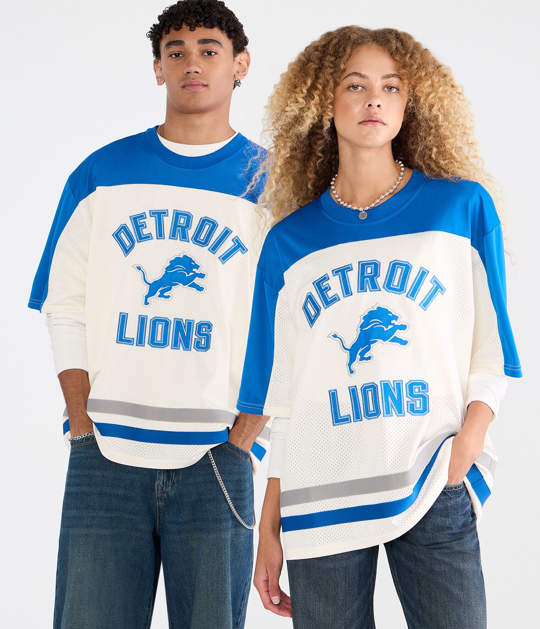 Detroit Lions Colorblock Mesh Top