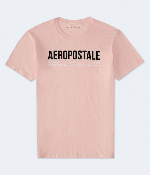 Aeropostale Authentic Logo Flocked Graphic Tee Aeropostale Authentic Logo Flocked Graphic Tee