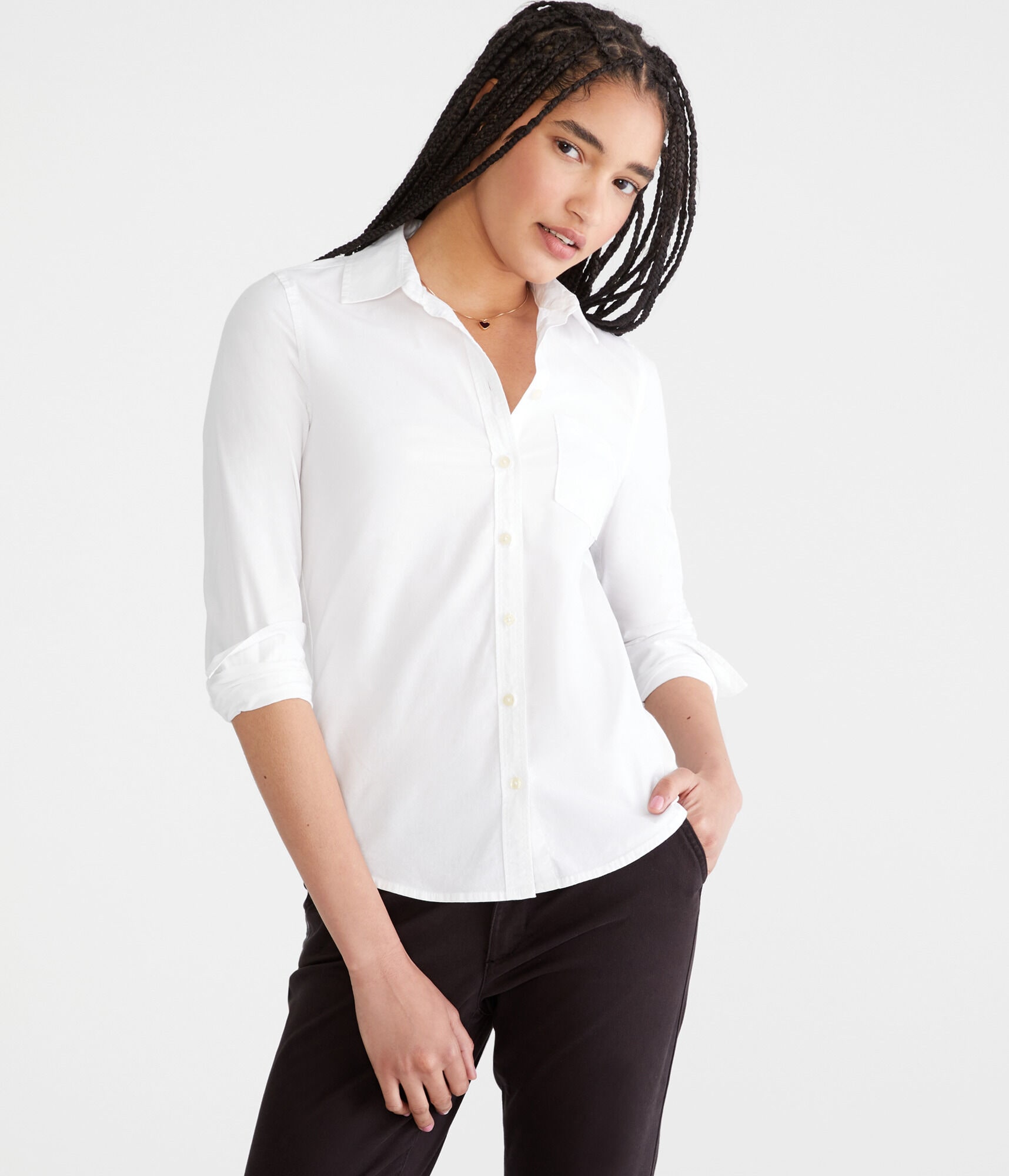 Long Sleeve Poplin Uniform Shirt