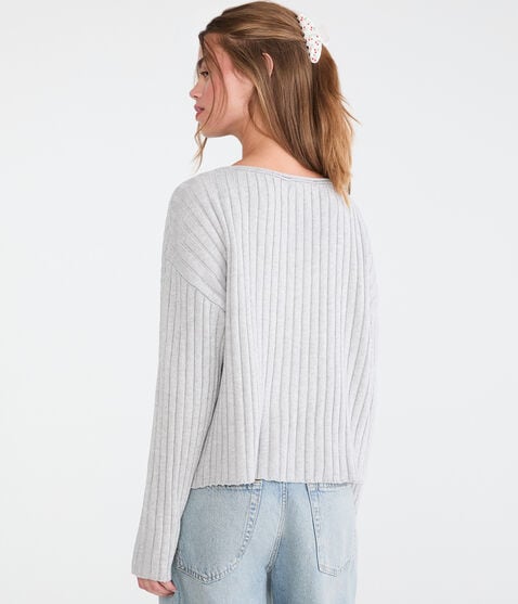 Ribbed V-Neck Sweater Ribbed V-Neck Sweater