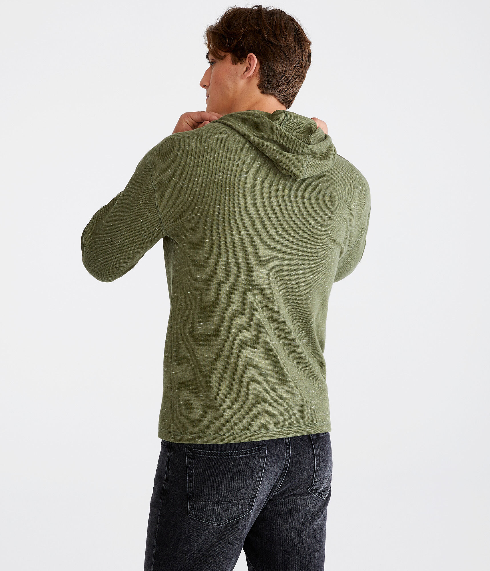 Long Sleeve Hooded Thermal Henley