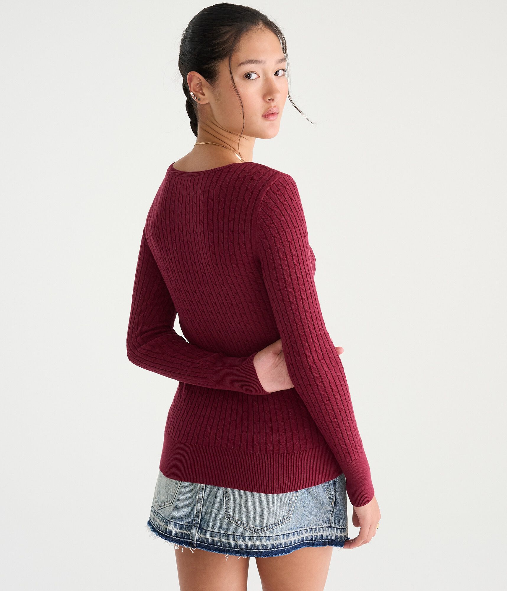 D&eacute;j&agrave; For Aero Long Sleeve Cable Henley