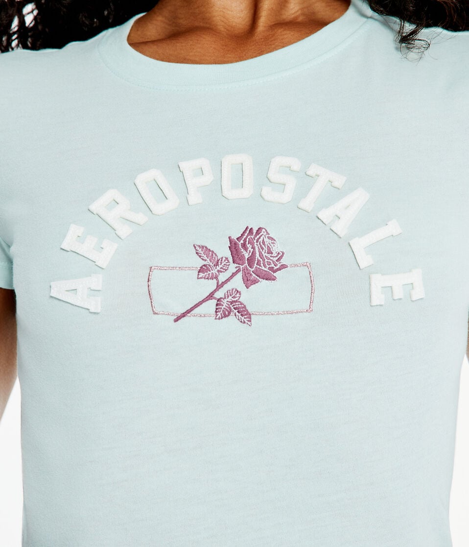 Aeropostale Arch Rose Appliqué Graphic Tee