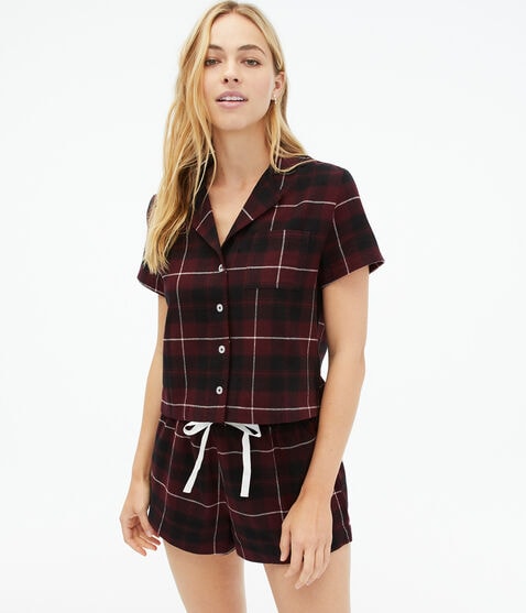 Plaid Cozy Flannel Sleep Shirt
