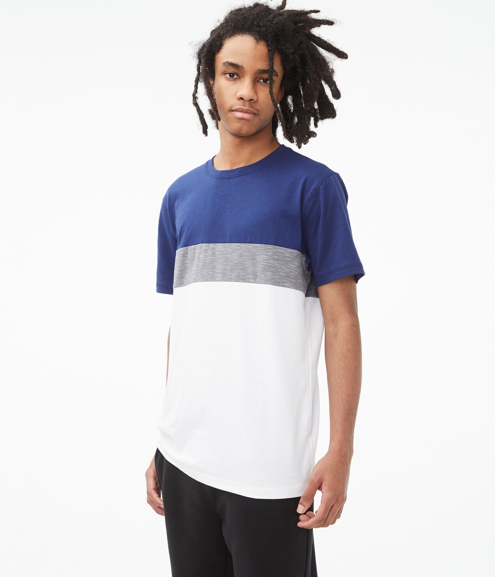 Colorblocked Stretch Crew Tee