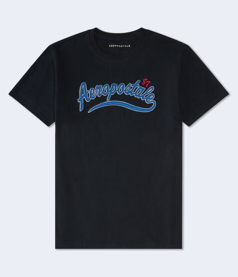 Aeropostale 87 Script Appliqué Graphic Tee Aeropostale 87 Script Appliqué Graphic Tee