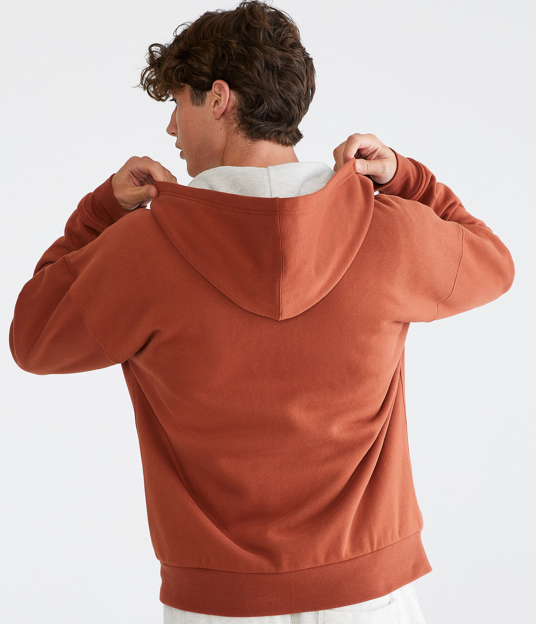 Solid Thermal Full-Zip Hoodie