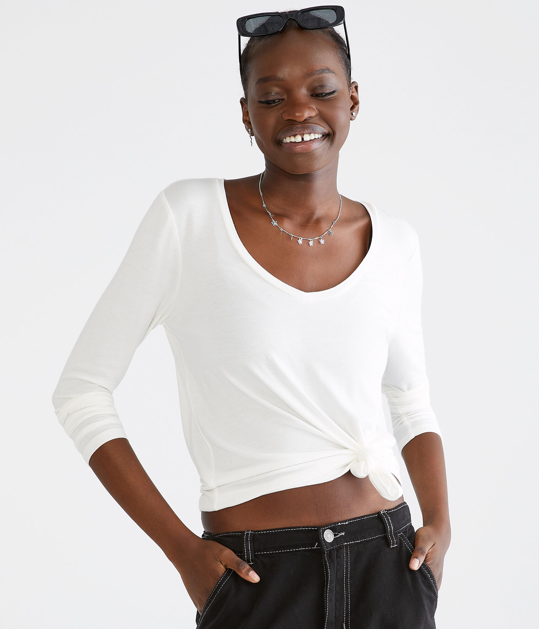 Long Sleeve Seriously Soft V-Neck Tee