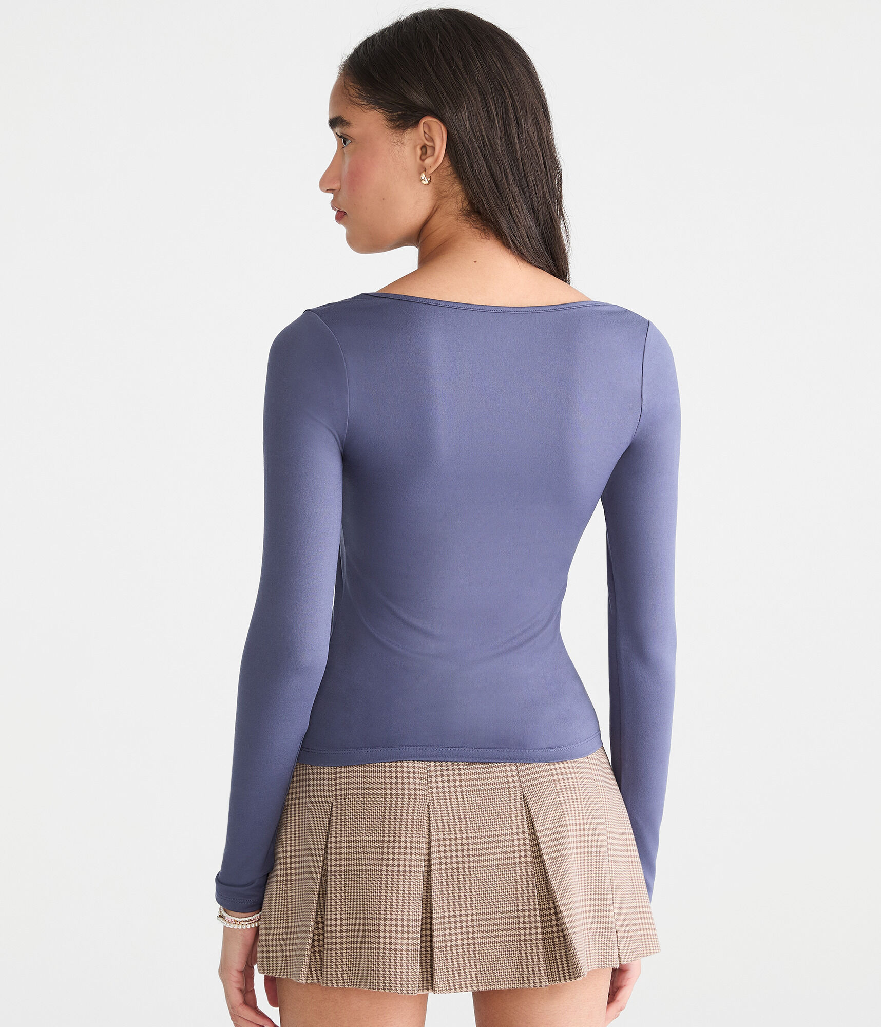 Long Sleeve Buttery Soft Scoop-Neck Tee