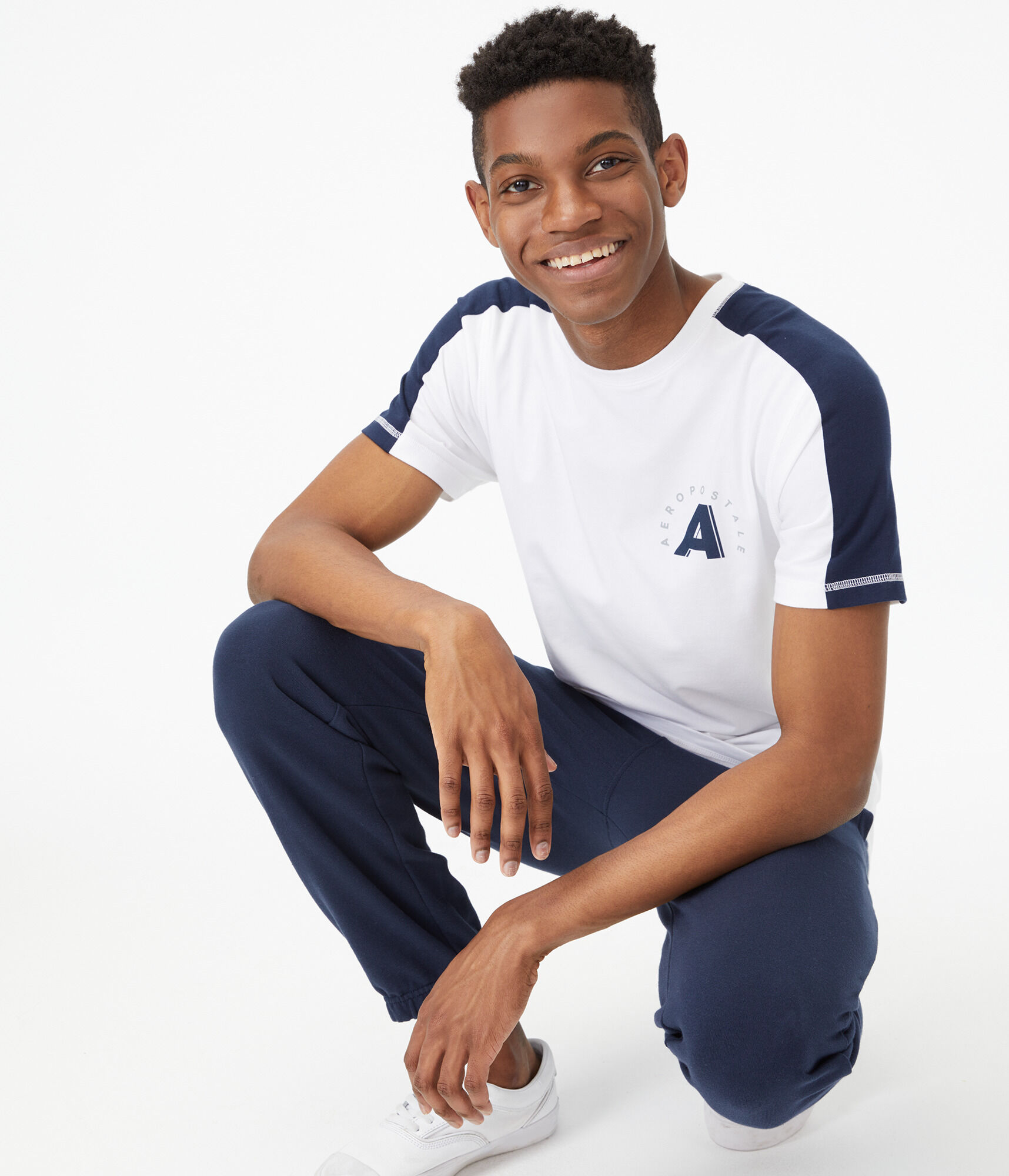 Aeropostale Colorblocked Stretch Graphic Tee