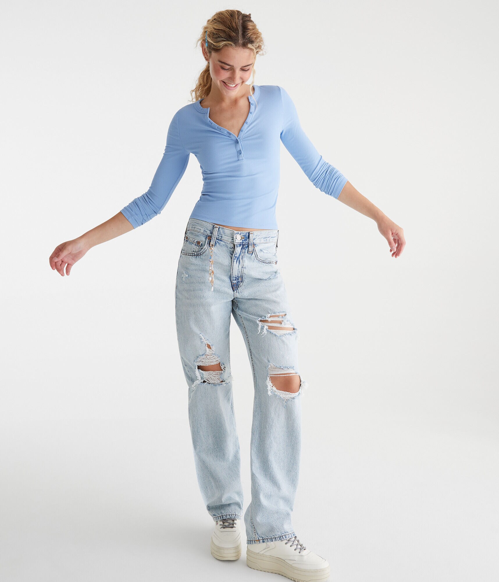 Long Sleeve Buttery Soft V-Neck Henley