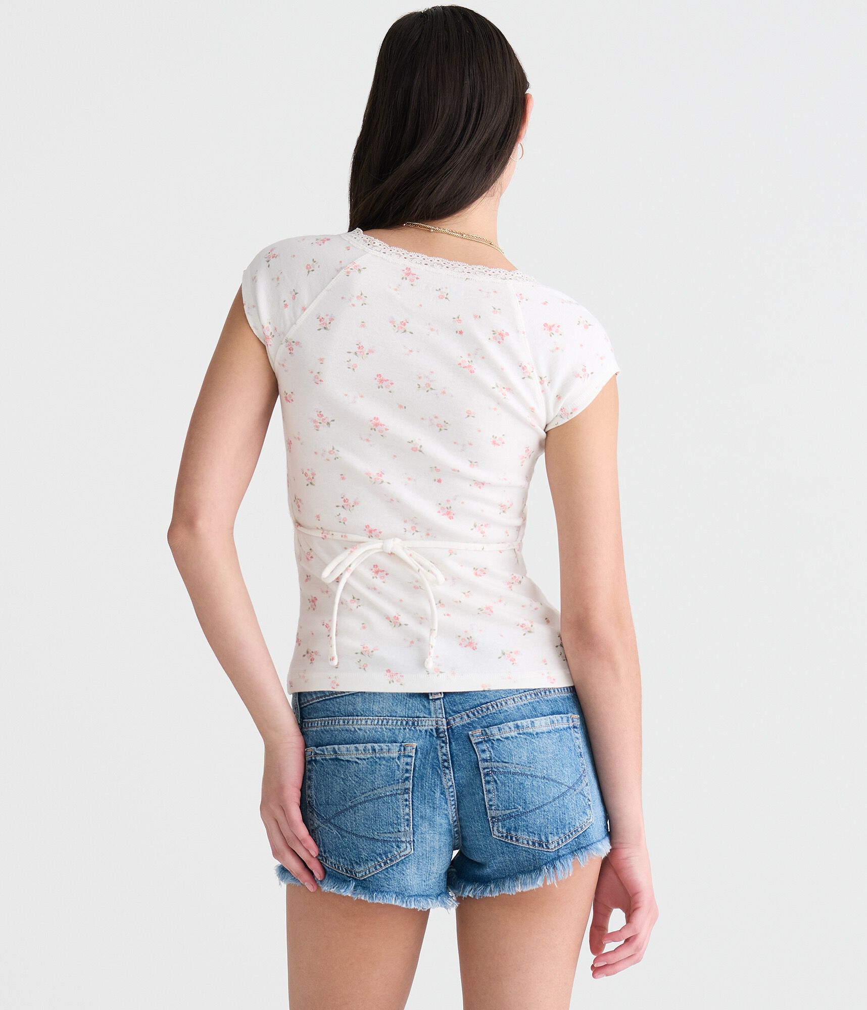 Floral Lace V-Neck Tee