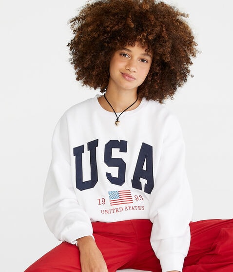 USA Oversized Crew Sweatshirt USA Oversized Crew Sweatshirt