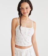 Printed Henley Sleep Tank