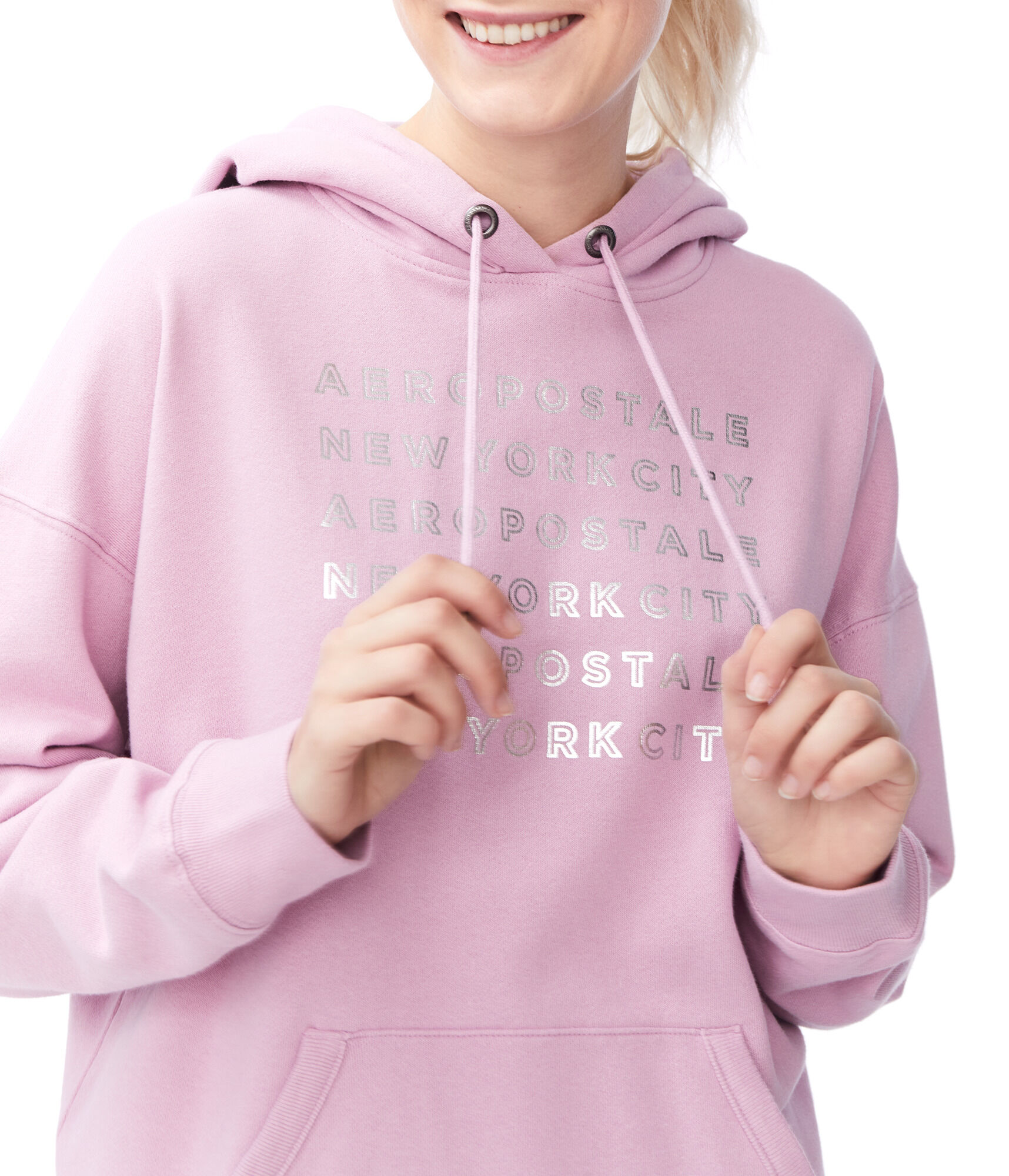 Aeropostale New York City Foil Boyfriend Pullover Hoodie***