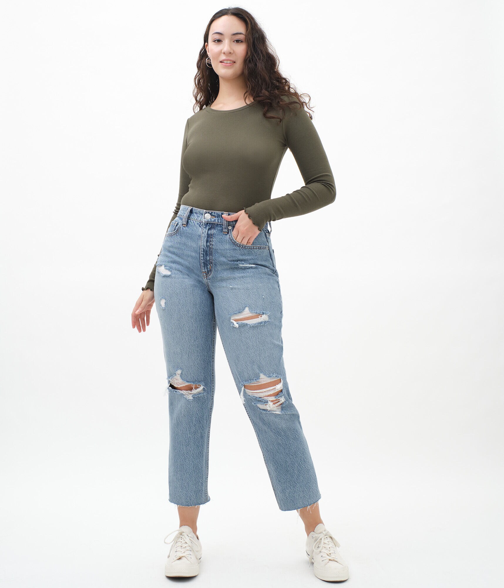 Real Denim High-Rise Curvy Ankle Mom Jean