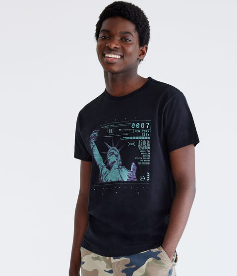 Digital Statue Of Liberty Graphic Tee Digital Statue Of Liberty Graphic Tee