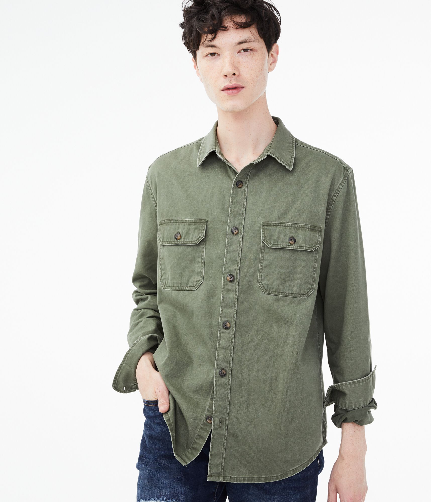 Long Sleeve Workwear Button-Down Shirt
