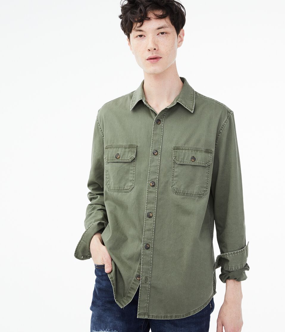 Long Sleeve Workwear Button-Down Shirt - Main Image
