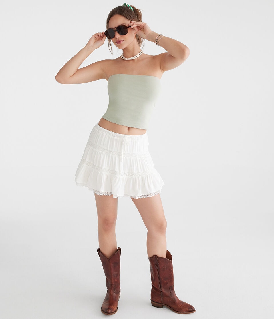 Tiered Lace Mini Skort