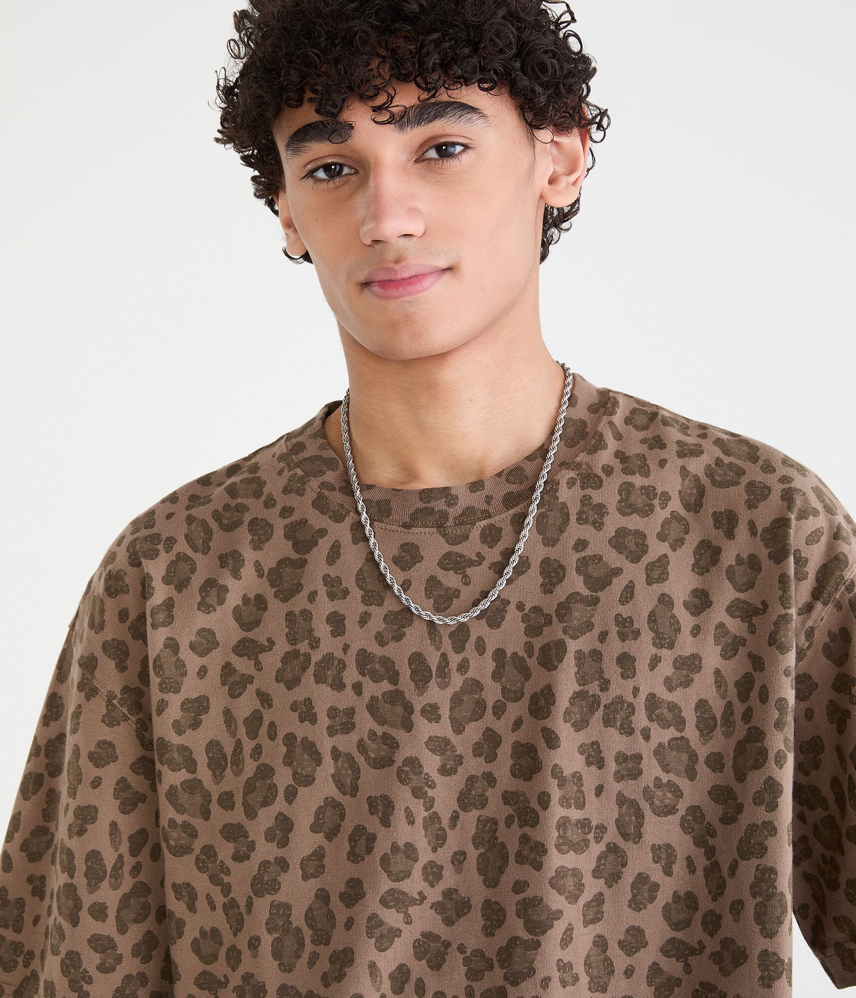 Leopard Print Heavyweight Crew Tee