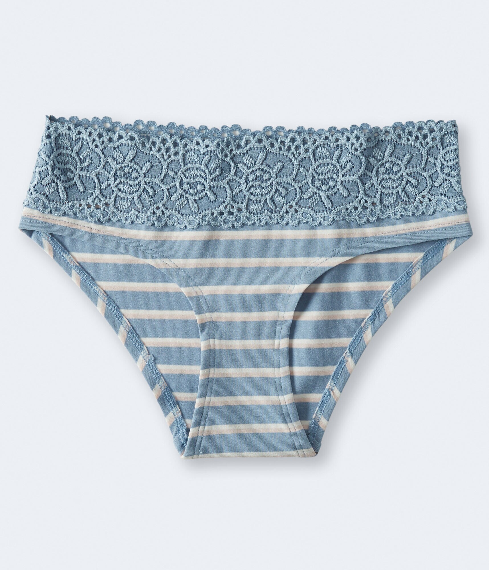 Striped Lace-Trim Hipster