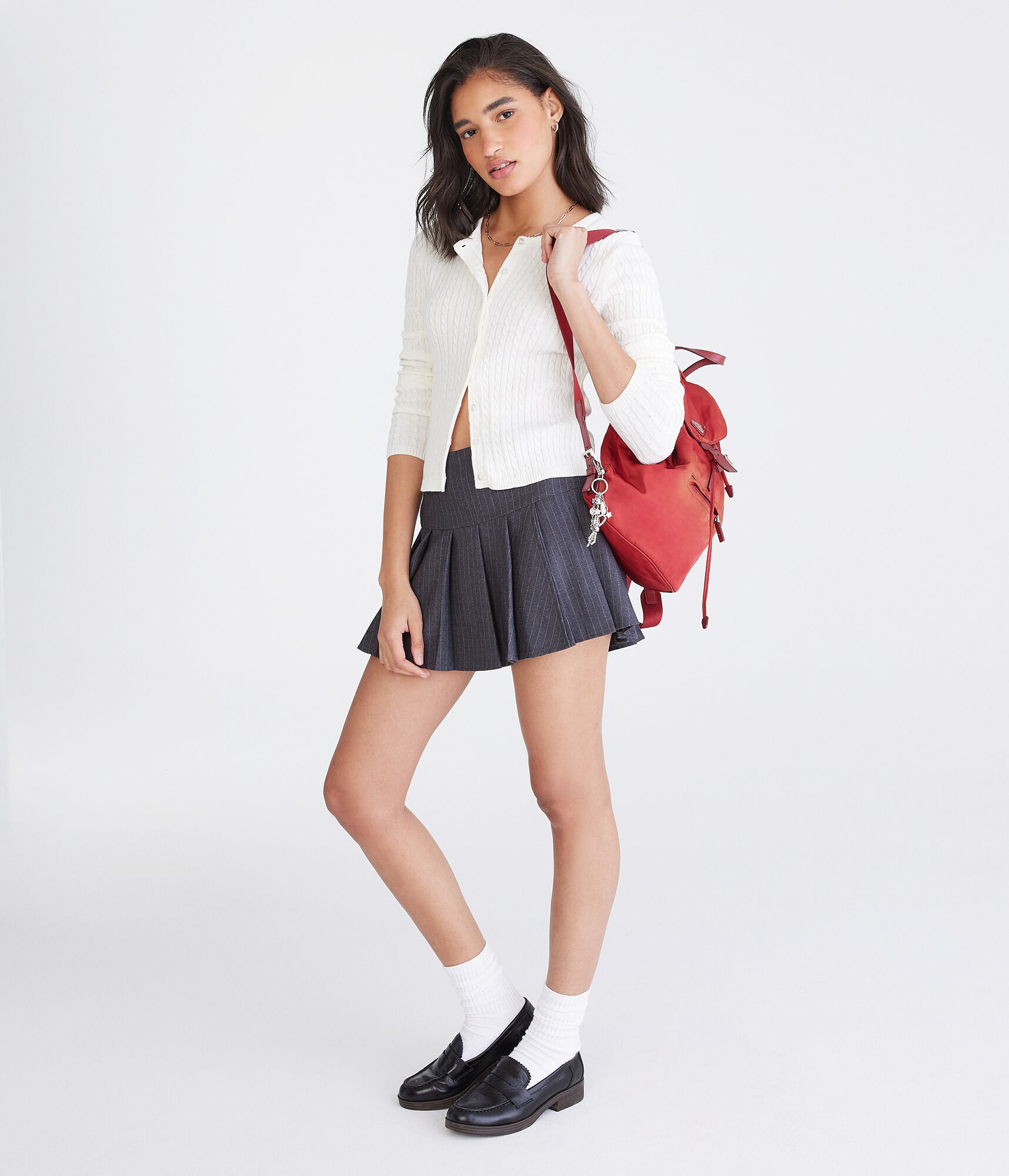 Cable Knit Crew Cardigan