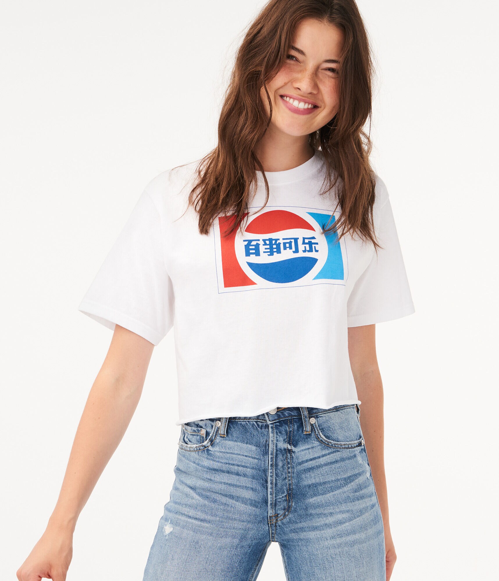 Chinese Pepsi Crop Graphic Tee