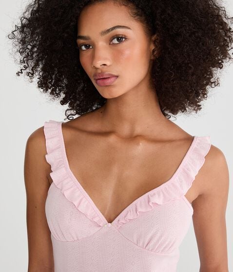 Ruffle Pointelle Sleep Cami Ruffle Pointelle Sleep Cami