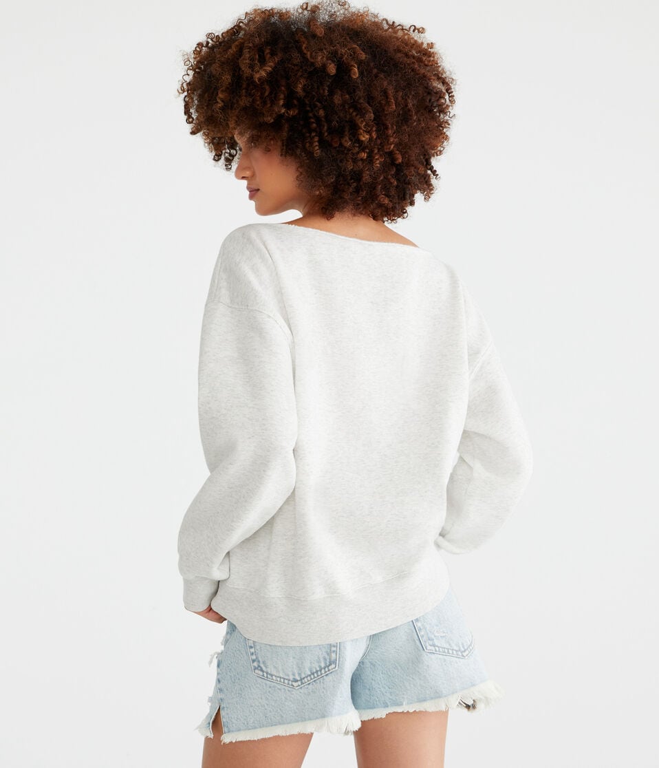 Solid Off-The-Shoulder Sweatshirt