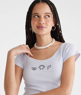 Seriously Soft Seashells Cropped V-Neck Tee
