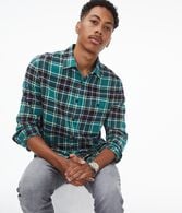 Long Sleeve Plaid Button-Down Shirt