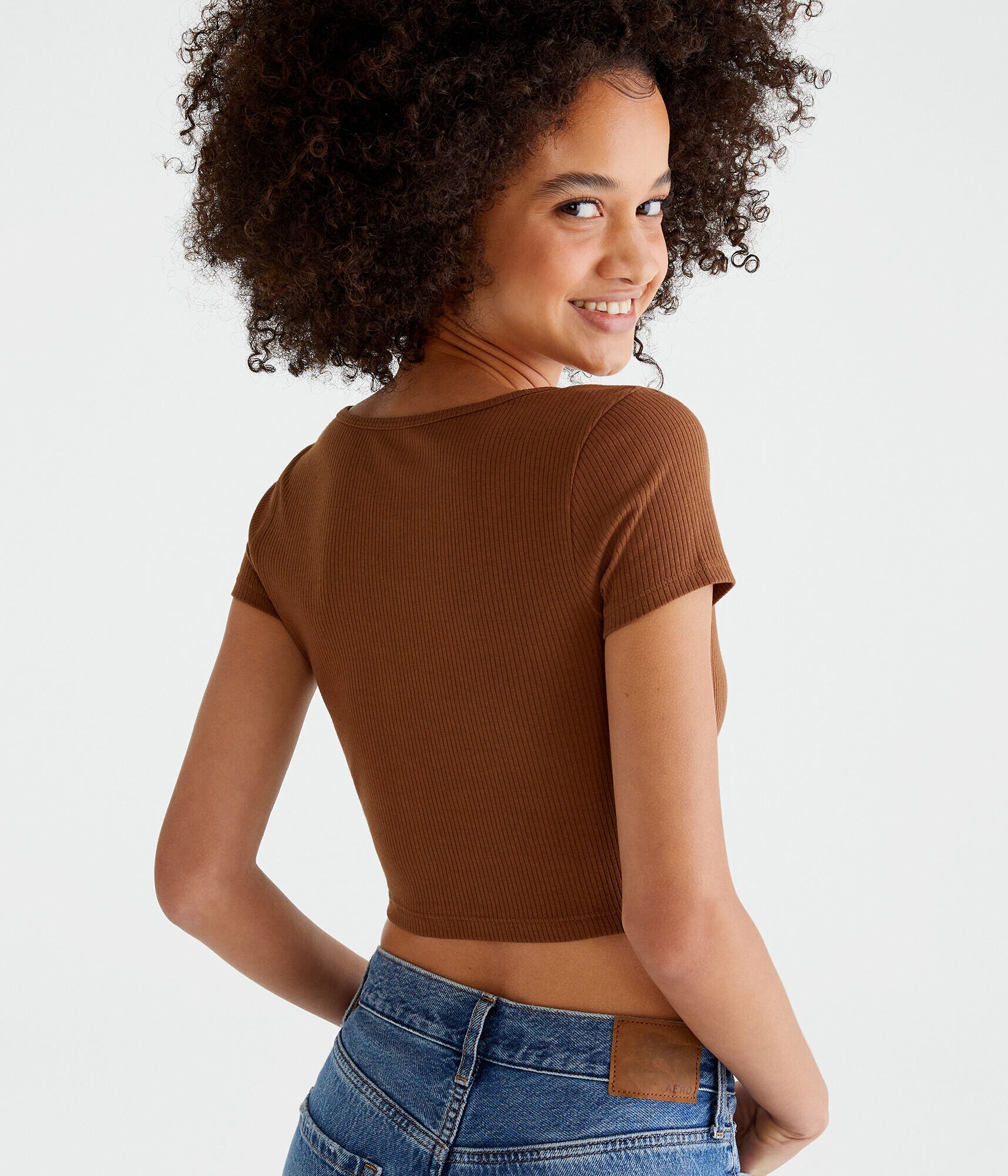 Buttoned Scoop-Neck Cardigan Tee