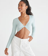 Long Sleeve Seamless Wear 3 Ways Crop Top